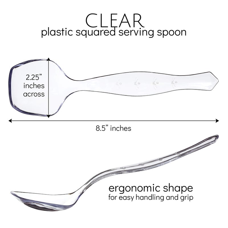 Plasticpro Disposable Plastic Serving Spoons Durable Heavy Duty Premium Serving Utensils Clear Pack of 4 - Image 2